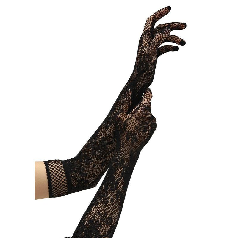 Baci white label - flower lace opera gloves - Product side view  | Flirtybay.com.au